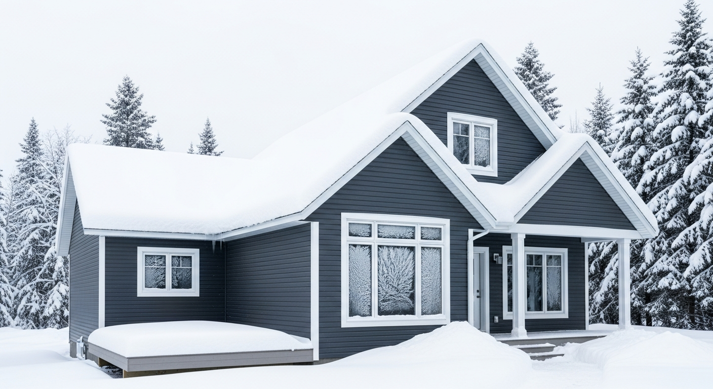 Modern Canadian home with insulated vinyl siding withstanding Ottawa winter weather
